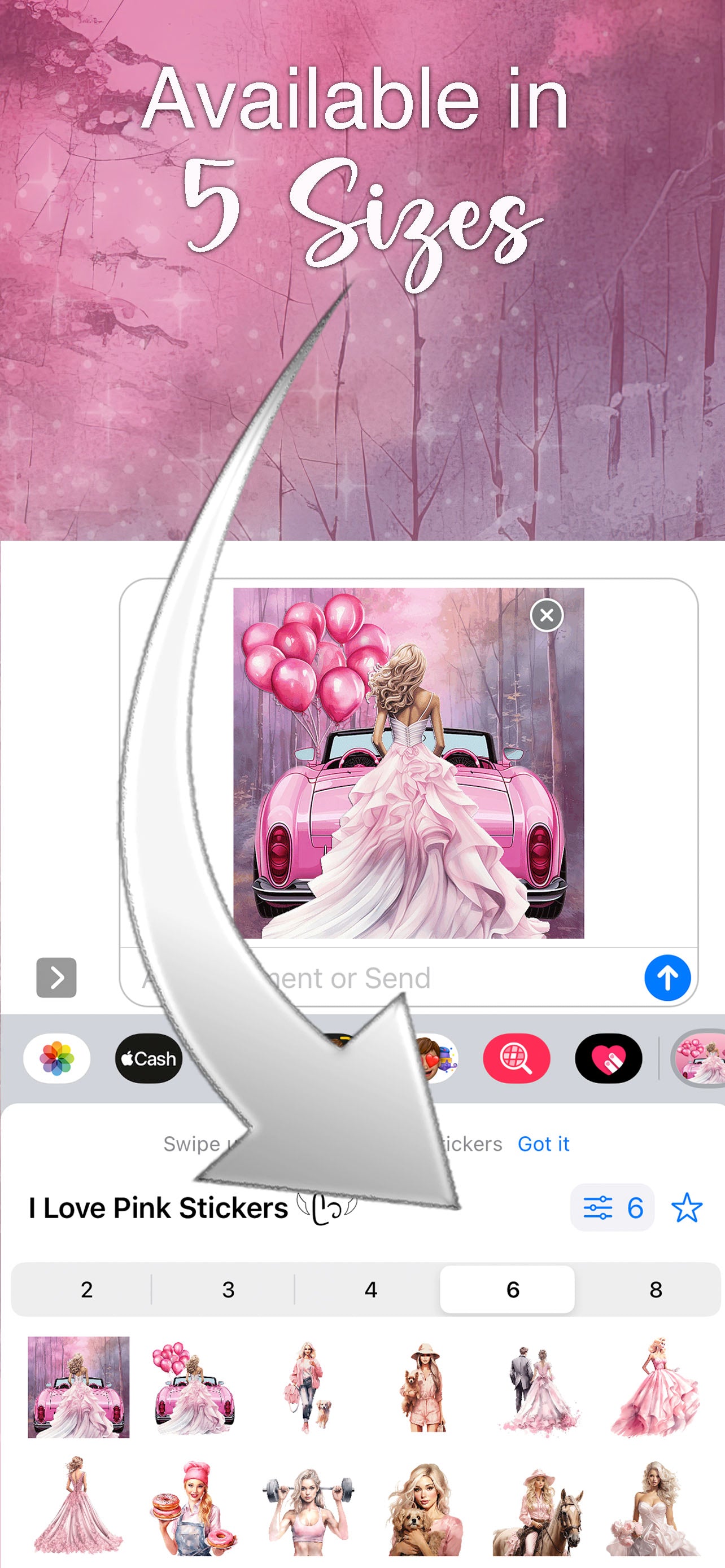 More Than Charms I Love Pink: iMessage Sticker Pack