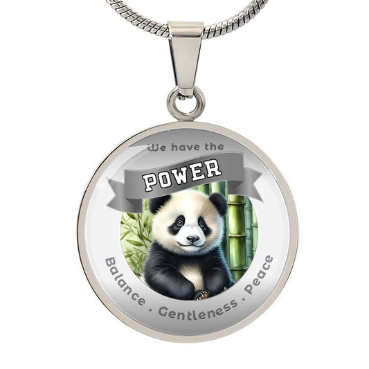 Panda  -  Power Animal Affirmation Pendant - Balance Gentleness Peace- More Than Charms