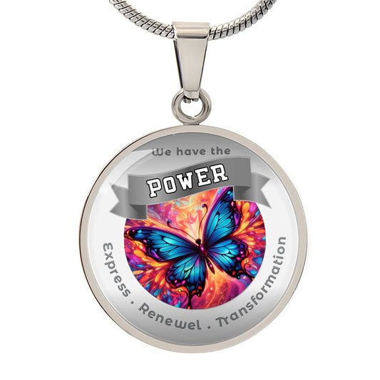 Butterfly -  Power Animal Affirmation Pendant - Express Renewal Transformation  - More Than Charms
