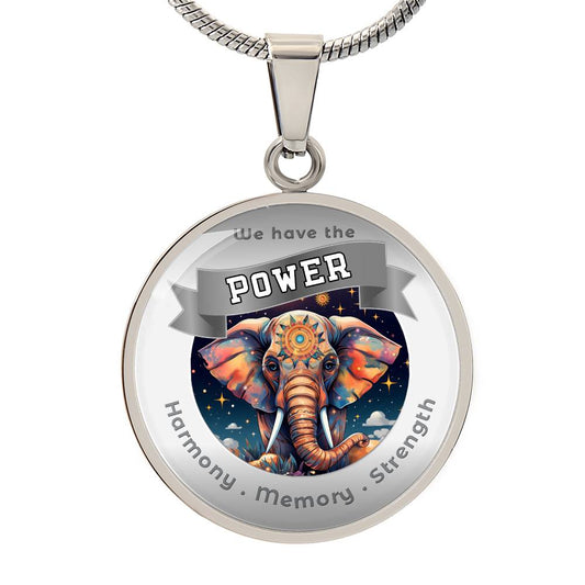 Elephant 3 -  Power Animal Affirmation Pendant - Harmony Memory Strength - More Than Charms