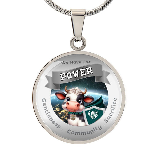 Cow -  Super Hero Power Animal Affirmation Pendant - Gentleness Community Sacrifice - More Than Charms