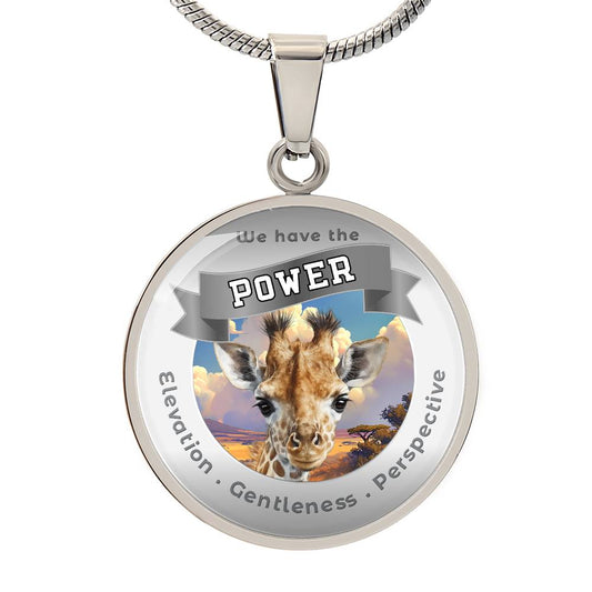 Giraffe  -  Power Animal Affirmation Pendant - Elevation Gentleness Perspective- More Than Charms