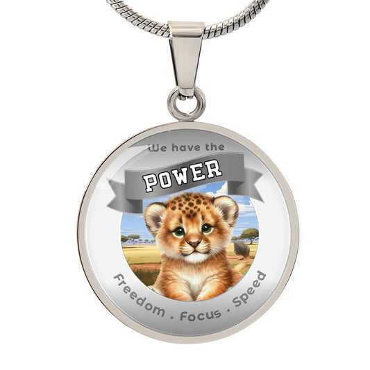 Cheetah -  Power Animal Affirmation Pendant -  Freedom Focus Speed - More Than Charms