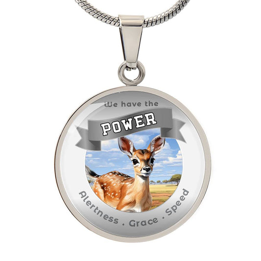 Gazelle  -  Power Animal Affirmation Pendant - Alertness Grace Speed - More Than Charms