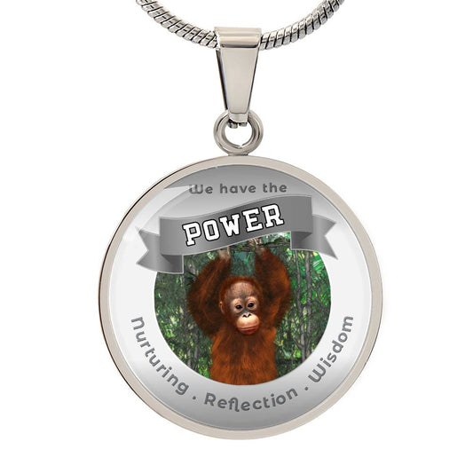 Orangutan -  Power Animal Affirmation Pendant - Nurturing Reflection Wisdom -  More Than Charms