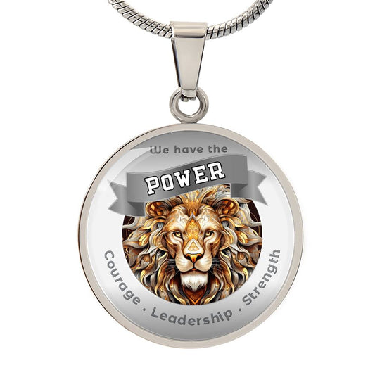 Lion 2  -  Power Animal Affirmation Pendant - Courage Leadership Strength- More Than Charms