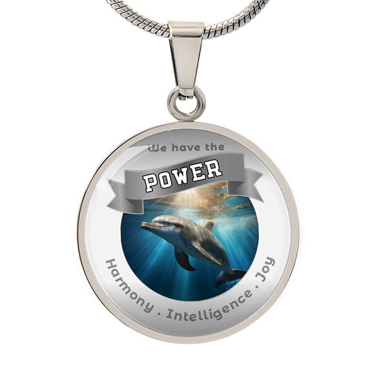 Dolphin-  Power Animal Affirmation Pendant -Harmony Intelligence Joy - More Than Charms