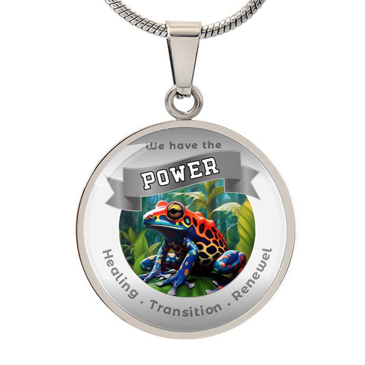 Frog -  Power Animal Affirmation Pendant - Healing Transition Renewal- More Than Charms