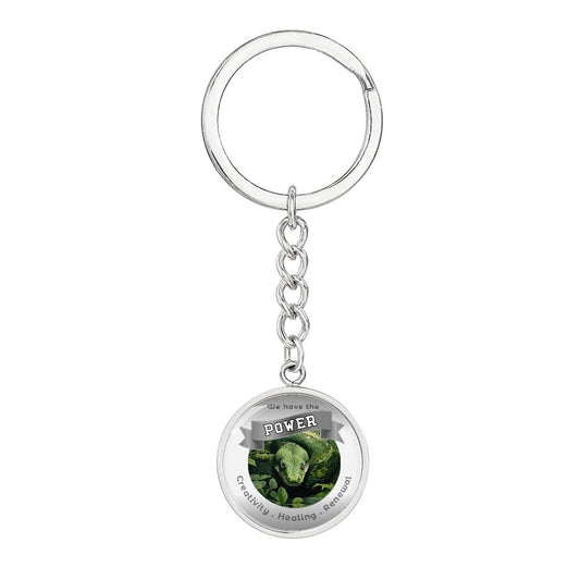 Green Tree Snake Power Animal Affirmation Keychain - More Than Charms