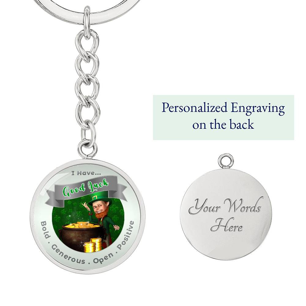 Good Luck Leprechaun  Affirmation Keychain - More Than Charms