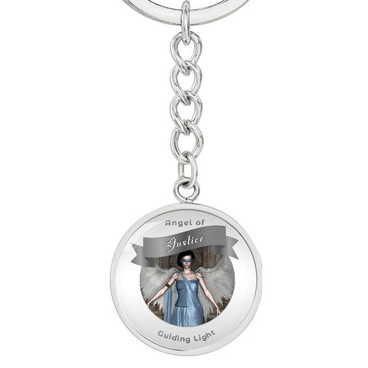 Justice - Guardian Angel Affirmation Keychain - More Than Charms