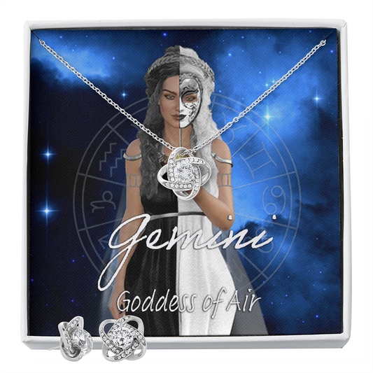 More Than Charms Goddess Gemini Love Not Earring & Necklace Set