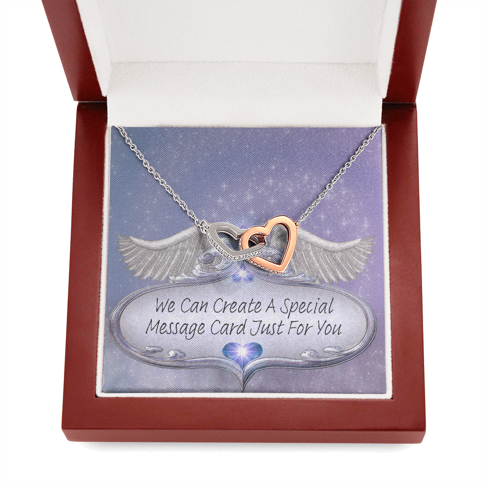 More Than Charms Interlocking Hearts with Customized Message Card