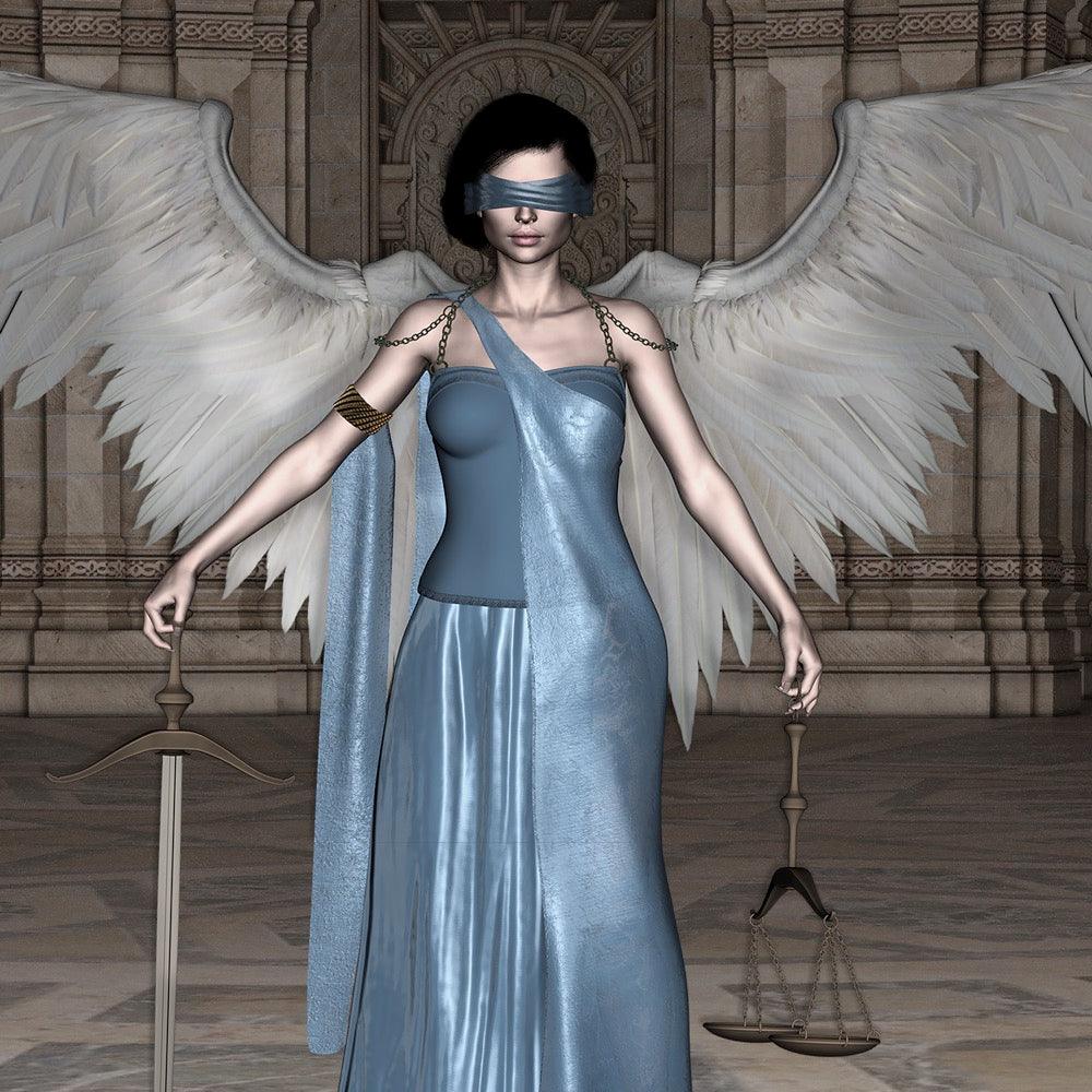 More Than Charms Angel of Justice The Angel of Justice is here today to remind you to treat yourself and others fairly, with empathy and compassion. The scales symbolise the need for balance of competing needs against the greater good. Whereas the sword s