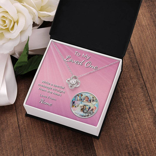 Love Knot Necklace (Yellow & White Gold) with Personalized Message Card - More Than Charms