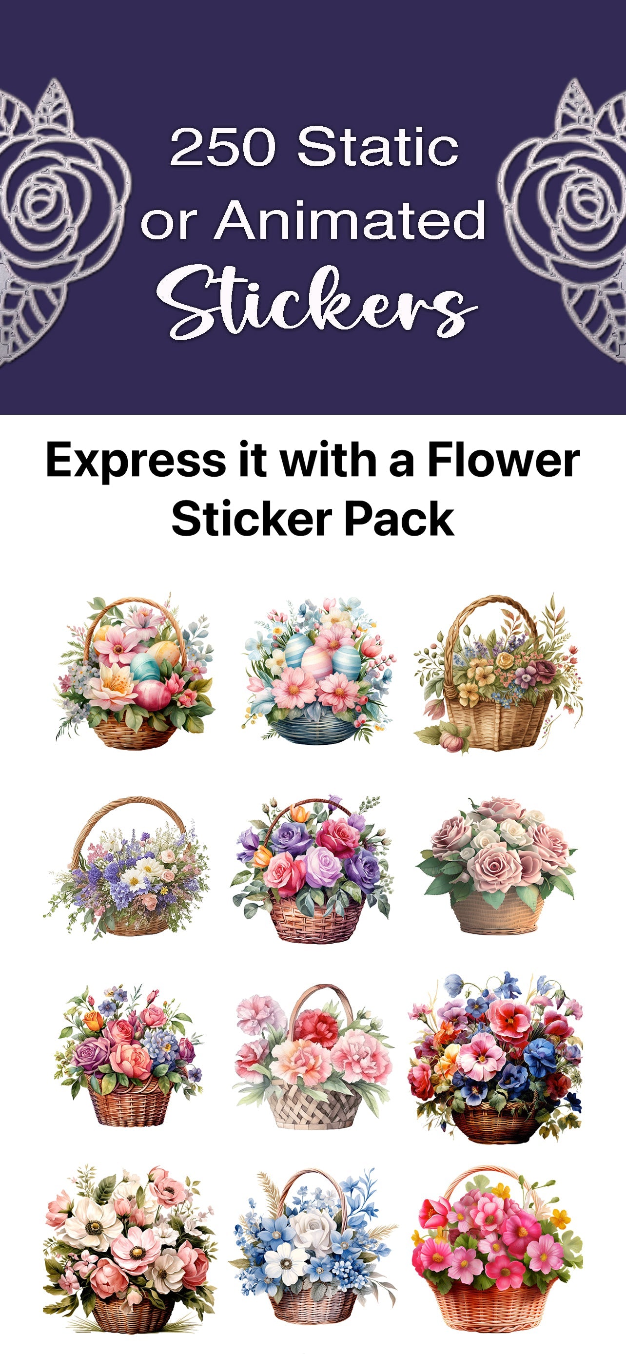 More Than Charms Express It With Flowers Sticker Pack For iMessage