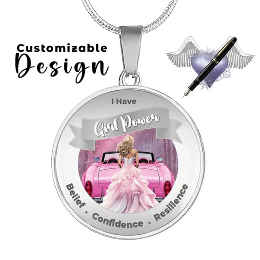 Personalized Girl Power Affirmation Pendant - Belief, Confidence, Resilience - More Than Charms