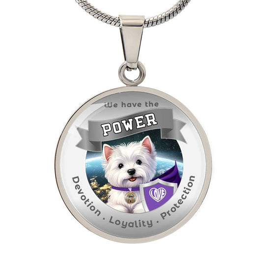 West Highland Terrier - Super Hero - Westie Dog Power Animal Affirmation Pendant - More Than Charms