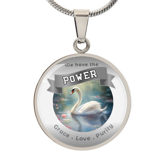 Swan  - Power Animal Affirmation Pendant - Grace Love Purity  - More Than Charms