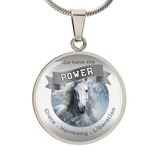 Horse  - Power Animal Affirmation Pendant -  Grace Harmony Liberation - More Than Charms
