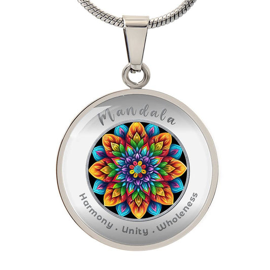 Mandala - Harmony  Unity  Wholeness - Affirmation Necklace - More Than Charms