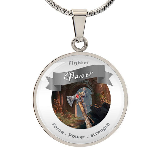Fighter 2 - RPG Fantasy Affirmation Pendant  - More Than Charms