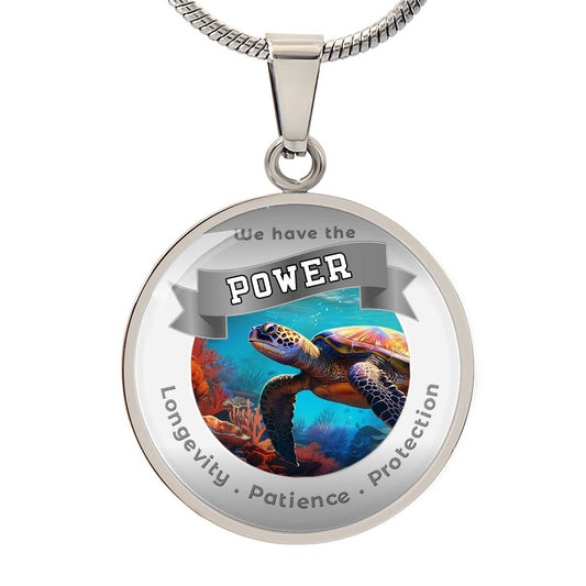 Turtle  - Power Animal Affirmation Pendant -  Longevity Patience Protection- More Than Charms