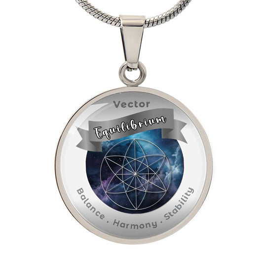 Vector Equilibrium -  Balance  Harmony  Stability - Affirmation Necklace - More Than Charms