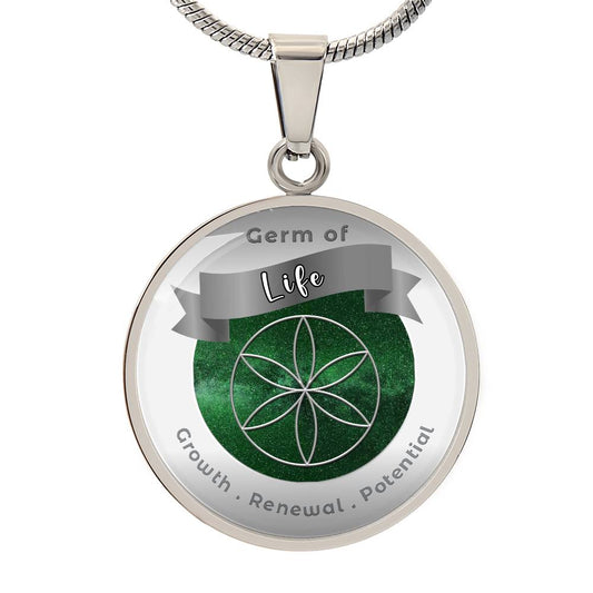 Germ of Life -  Growth  Renewal  Potential- Affirmation Necklace - More Than Charms