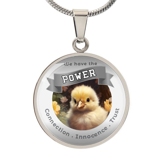Chick  - Power Animal Affirmation Pendant - Connection Innocence Trust - More Than Charms