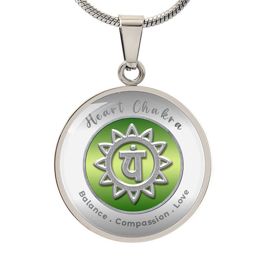 Heart Chakra  - Love  Compassion  Balance - Affirmation Necklace - More Than Charms