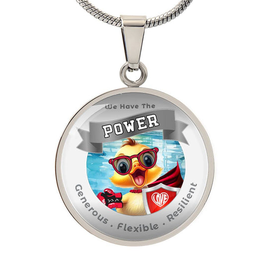 Duck - Super Hero - Power Animal Affirmation Pendant -  Generous Flexible Resilient- More Than Charms