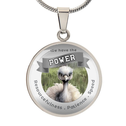 Ostrich -  Power Animal Affirmation Pendant - Resourcefulness Patience Speed - More Than Charms