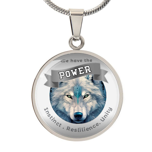 Wolf  - Power Animal Affirmation Pendant - Instinct Residence Unity - More Than Charms