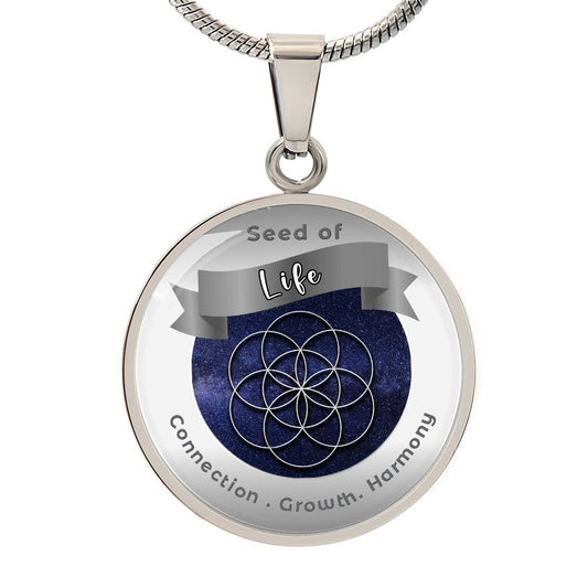 Seed of Life - Creation  Unity  Transformation - Affirmation Necklace - More Than Charms