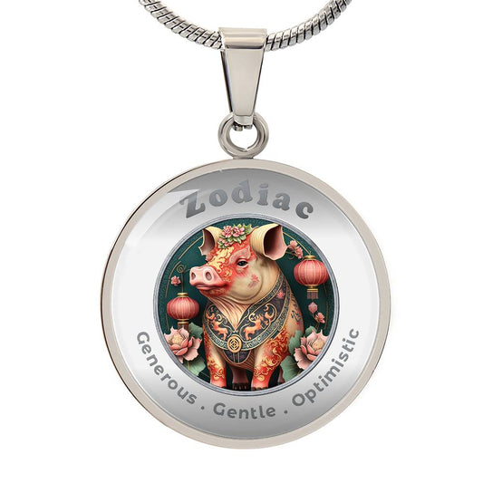 Pig - Chinese Zodiac - Affirmation Necklace - More Than Charms