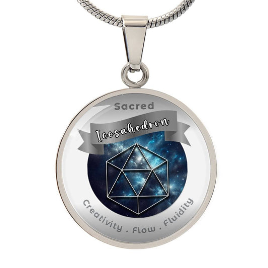 Icosahedron -  Fluidity  Healing  Intuition - Affirmation Necklace - More Than Charms