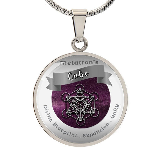 Metatron' s Cube - Divine Blue Print  Expansion  Unity - Affirmation Necklace - More Than Charms