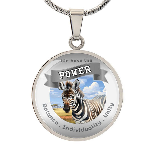 Zebra  - Power Animal Affirmation Pendant -  Balance Individuality Unity - More Than Charms