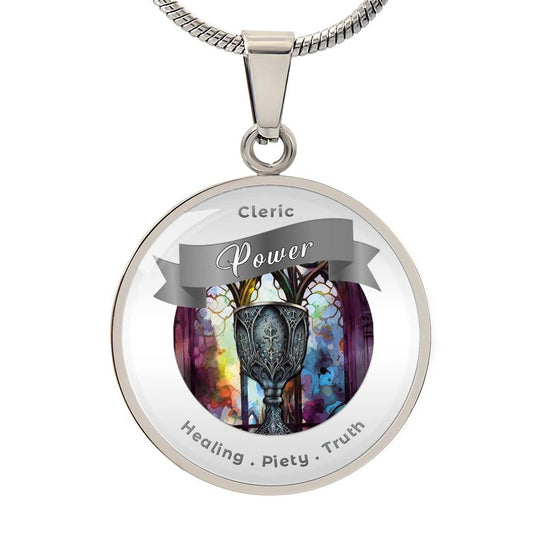 Cleric 2 - RPG Fantasy Affirmation Pendant  - More Than Charms