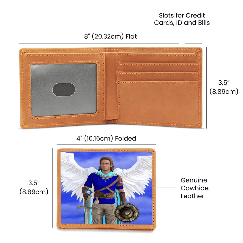 More Than Charms Archangel Michael Graphic Leather Wallet