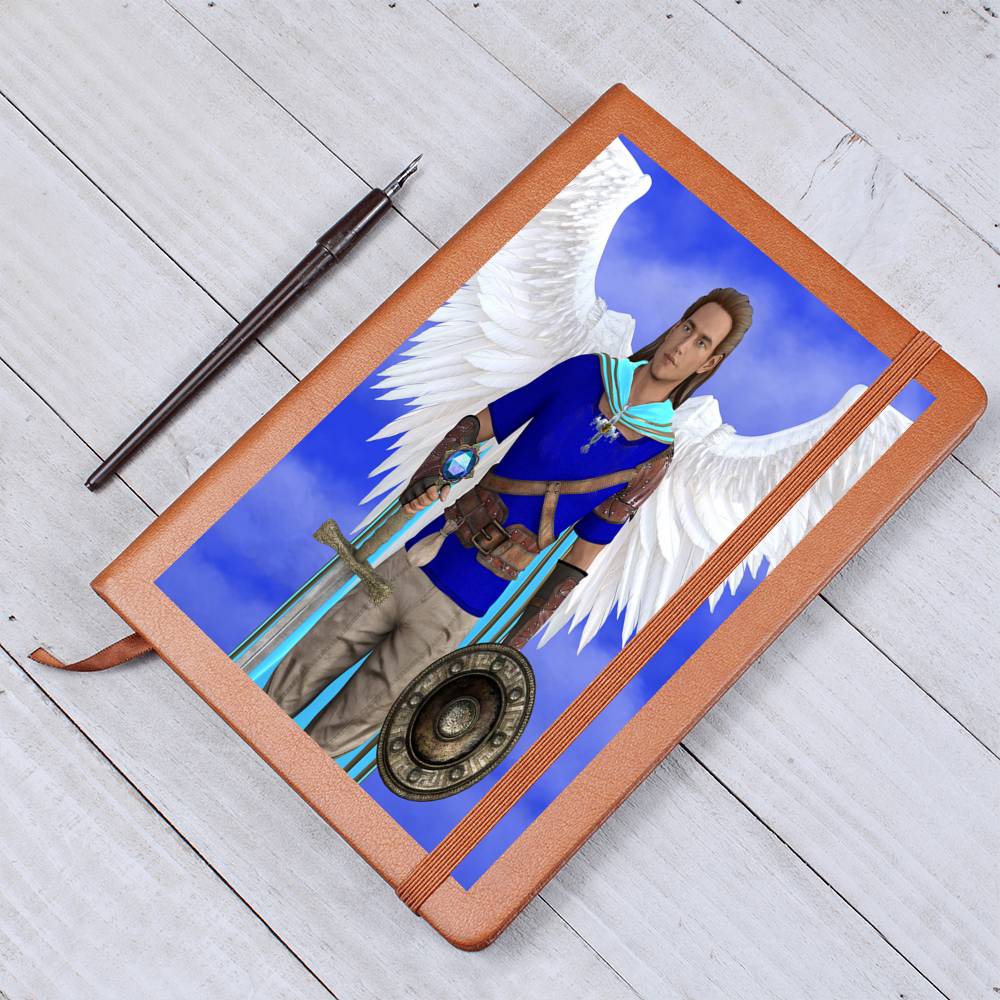 More Than Charms Archangel Michael Graphic Leather Journal
