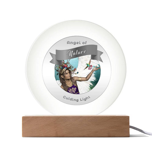 USB Circle Acrylic LED Light - More Than Charms -Guardian Angel - Nature