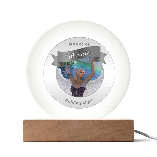 USB Circle Acrylic LED Light - More Than Charms -Guardian Angel - Miracles