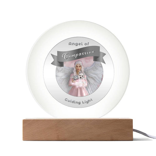 USB Circle Acrylic LED Light - More Than Charms -Guardian Angel - Compassion