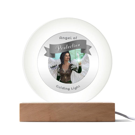 USB Circle Acrylic LED Light - More Than Charms -Guardian Angel - Protection