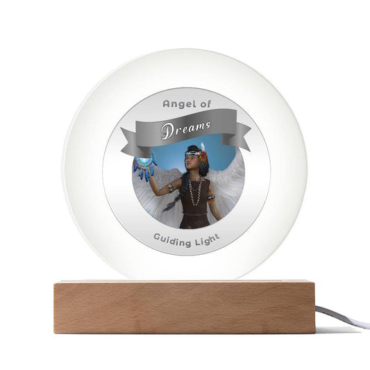 USB Circle Acrylic LED Light - More Than Charms -Guardian Angel - Dreams