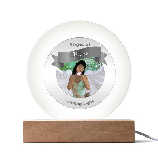 USB Circle Acrylic LED Light - More Than Charms -Guardian Angel - Peace