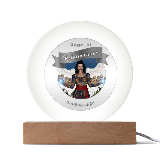 USB Circle Acrylic LED Light - More Than Charms -Guardian Angel - Relationships