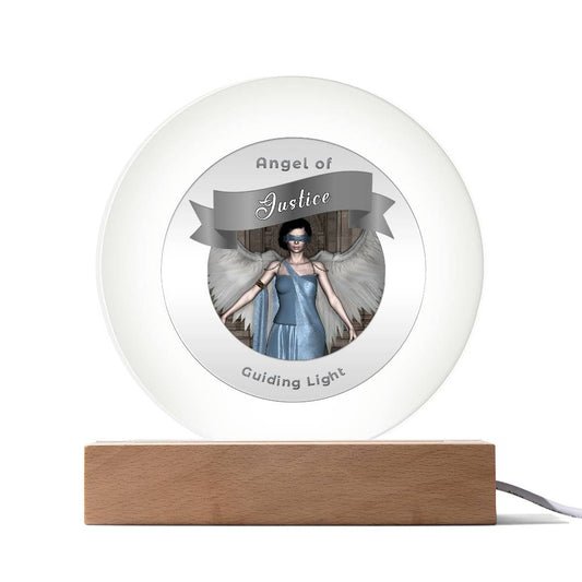 USB Circle Acrylic LED Light - More Than Charms -Guardian Angel - Justice